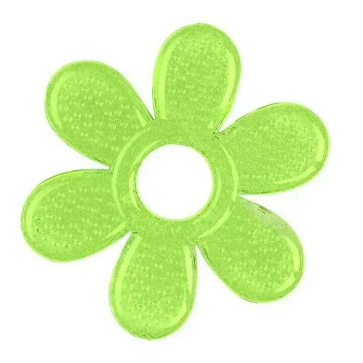 Jucarie dentitie, BabyOno, Cu gel, Fara BPA, Floare Verde