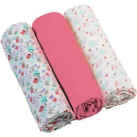 Set 3 scutece, BabyOno, Din muselina, Multifunctionale, Dimensiune 70 x 70 cm, 0 luni+, Bumbac, Alb - Roz
