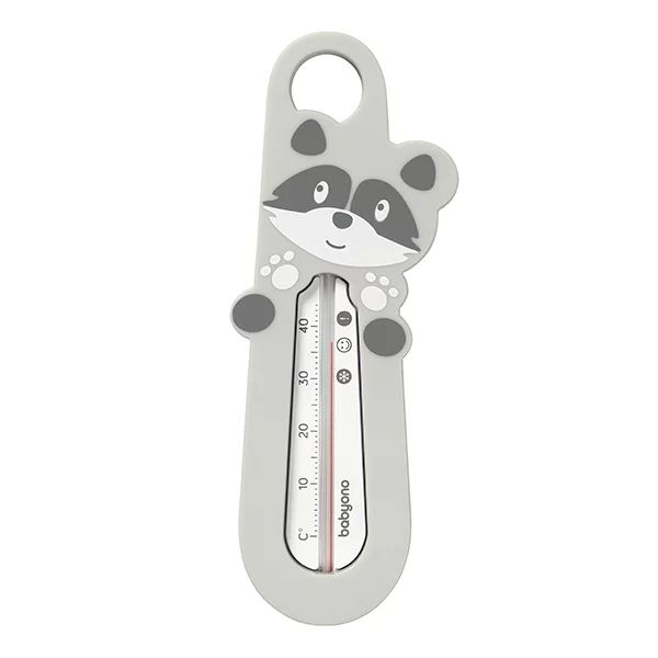 Termometru plutitior de baie, BabyOno, Model panda, Fara mercur, 23x10 cm, Gri