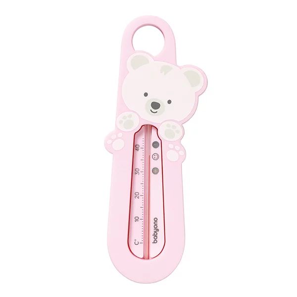 Termometru plutitior de baie, BabyOno, Model ursulet, Fara mercur, 23x10 cm, Roz