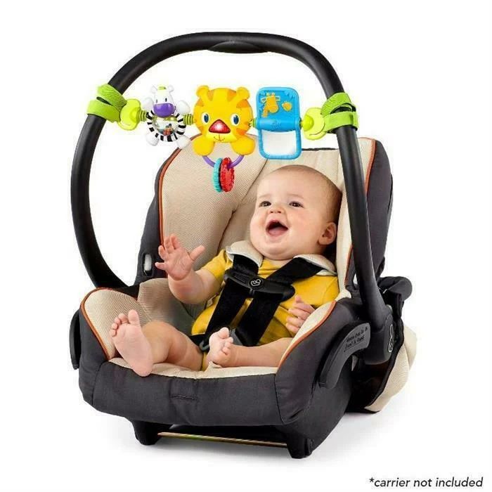 Bara de jucarii, Bright Starts, Take Along, Cu lumini, 4 melodii, Potrivire universala, Multifunctionala, Multicolora
