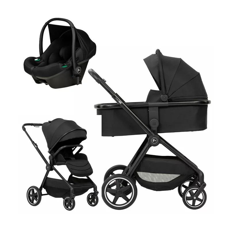 Carucior 3 in 1, FreeON, Zack, Cu cadru din aluminiu, Black