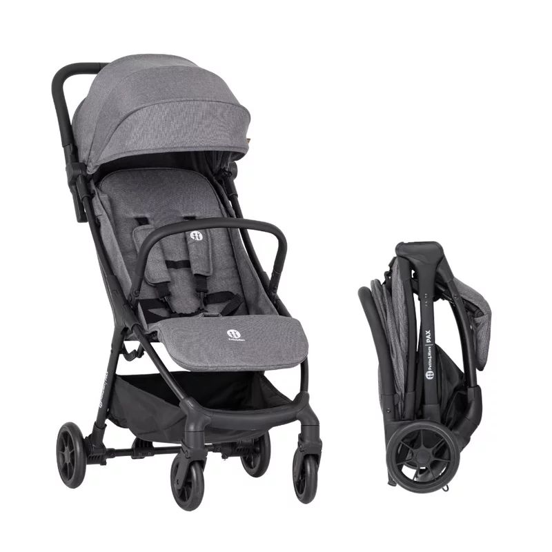 Carucior sport, Petite&Mars, Pax Ultimate, Compact - 7 kg, Spatar ajustabil, Suport picioare reglabil, Pliere tip carte, 6-36 luni, Pana la 22 kg, Gri