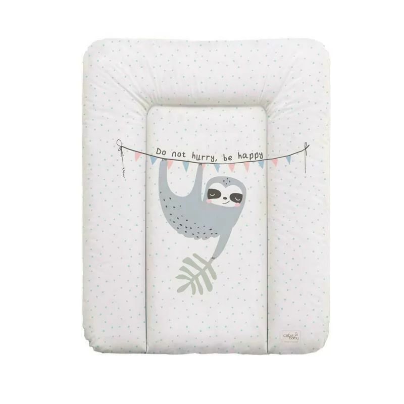 Saltea de infasat, Ceba Baby moale lenesul Candy Andy, Fara ftalati, 70 x 50 cm, Alb/Gri