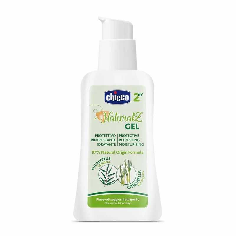 Gel repelant pentru tantari, Chicco, 97% ingrediente naturale, Hidrateaza, caalmeaza si improspateaza pielea sensibila, Testat dermatologic, Fara alcool, 60 ml, 2 luni+