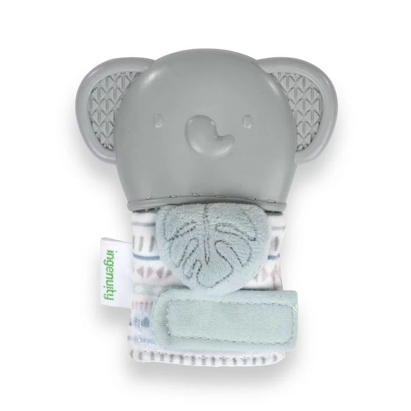 Manusa pentru dentitie, Ingenuiy, Elefant, Cu zornaitoare, Silicon, Fara BPA, 3 luni+, Gri
