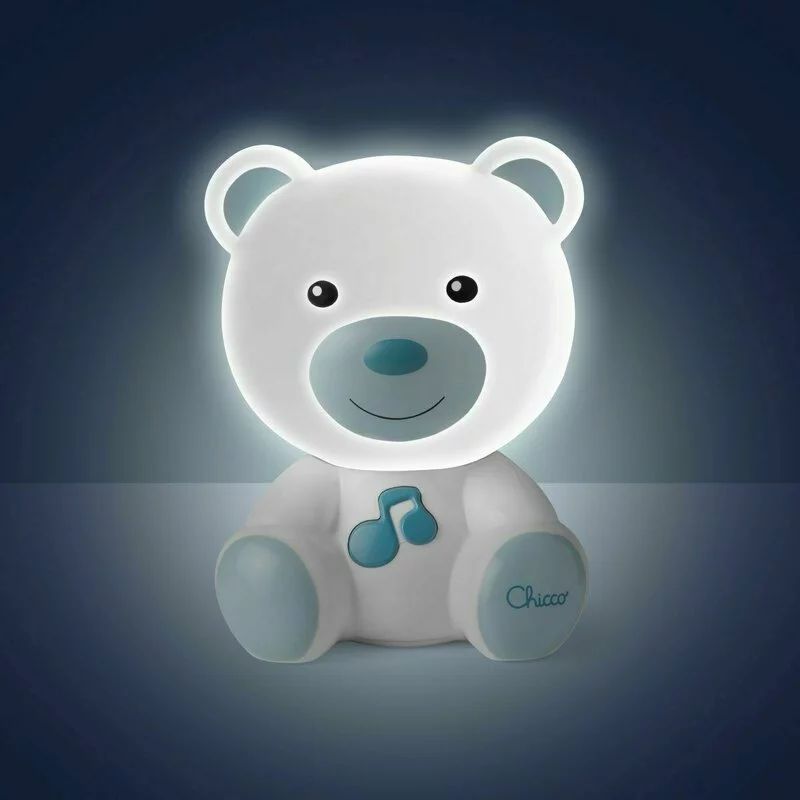 Jucarie si Lampa, Chicco, Ursulet, 10 minute de muzica, 0 luni+, Albastru