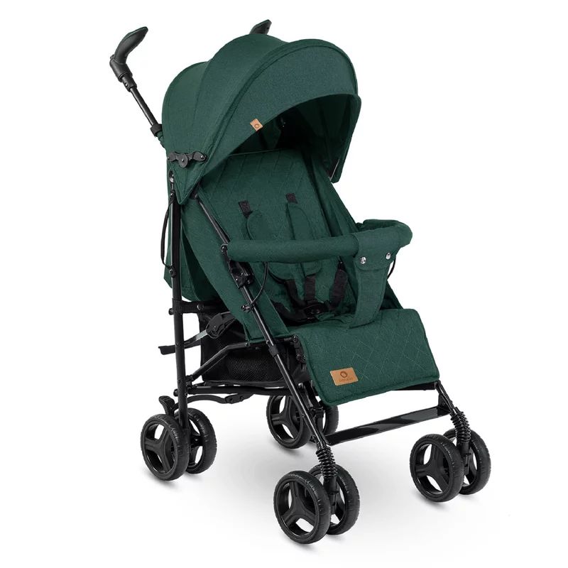 Carucior sport compact, Lionelo, Irma, Spatar ajustabil in 4 pozitii, Suport picioare reglabil, Manere rotative, Pliere tip umbrela, 6- 36 luni, Pana la 15 kg, Conform cu EN1888-1:2018, Verde
