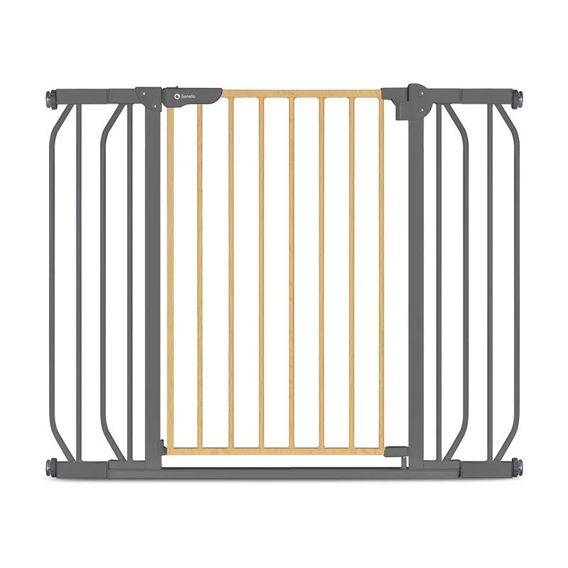 Poarta de siguranta, Lionelo, Truus Slim, Prin presiune, 105 cm, Conform cu standardul europeane de securitate EN1930, Gri/Natur