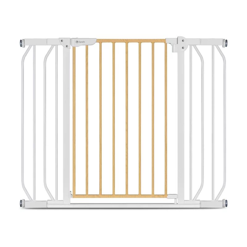 Poarta de siguranta, Lionelo, Truus Slim, Prin presiune, 105 cm, Conform cu standardul europeane de securitate EN1930, Gri/Natur