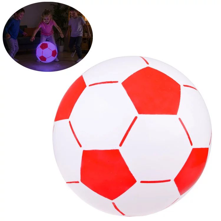 Minge gonflabila cu LED pentru copii, Usoara, luminoasa, perfecta pentru joaca, 45 cm, Rosu