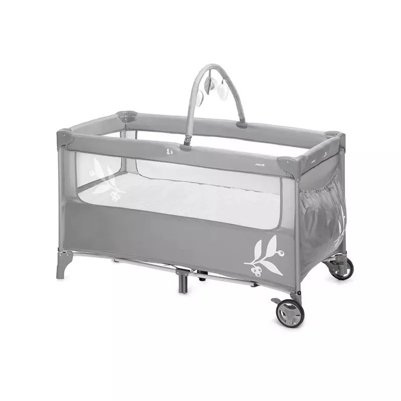 Patut pliant, Jane, Duo Level, Cu roti, Cu arcada cu jucarii, Geanta de transport, Cu doua nivele, Conform standardelor europene EN 716-1:2017+AC:2019EN 16890:2017 + A1:2021, Mist