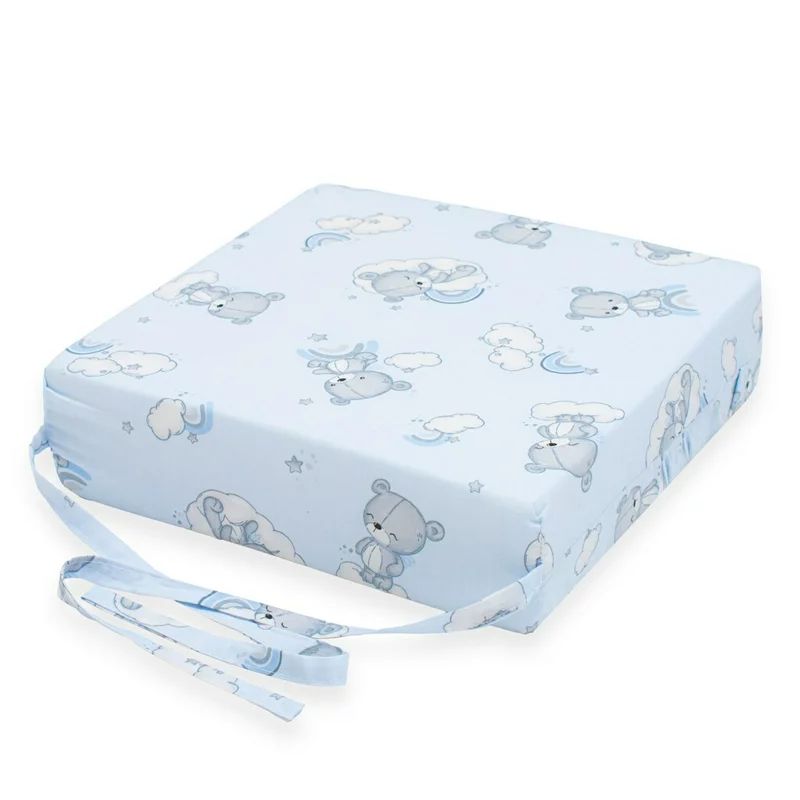 Pernuta inaltator, New Baby, Din spuma poliuretanica, Cu husa detasabila, Din bumbac, Grosime 8 cm, Bear Blue