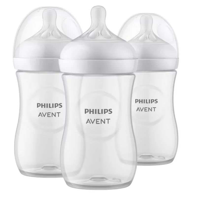 Set biberoane anticolici, Philips Avent, Natural Response, 260 ml, 3-6 luni, Debit 3 (mediu), 3 bucati, Alb