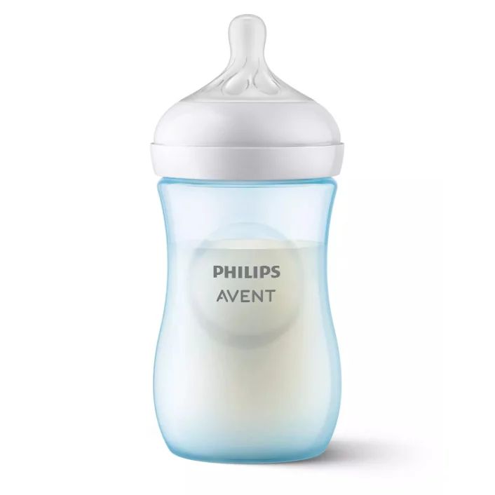Biberon, Philips Avent, Natural Response, 1 luni+, 260 ml, Fara BPA, Anticolici, Albastru