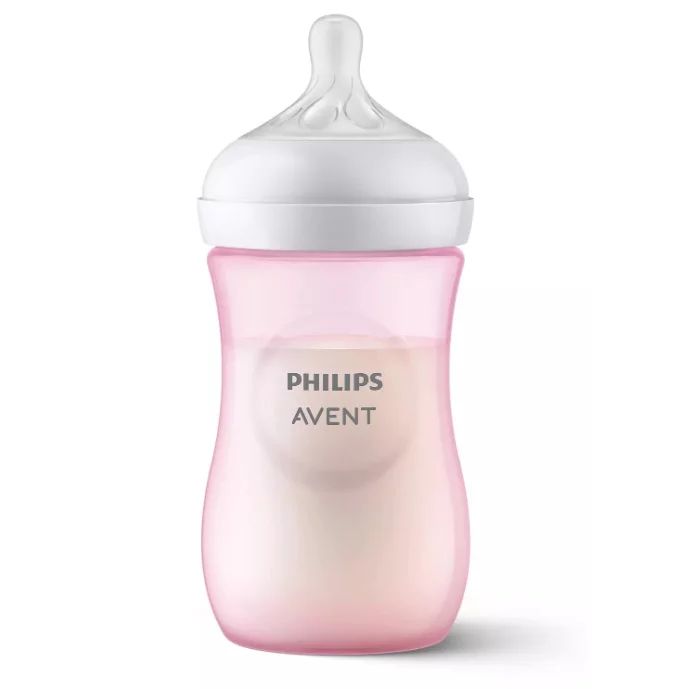 Biberon, Philips Avent, Natural Response, 3-6 luni, debit 3 (mediu), 260 ml, Fara BPA, Anticolici, Roz