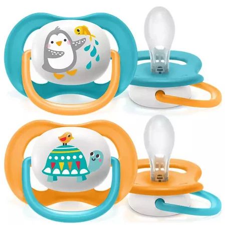 Suzete set, Philips Avent, Ultra air, 2 buc, 6-18 luni+, Din silicon, Multicolor