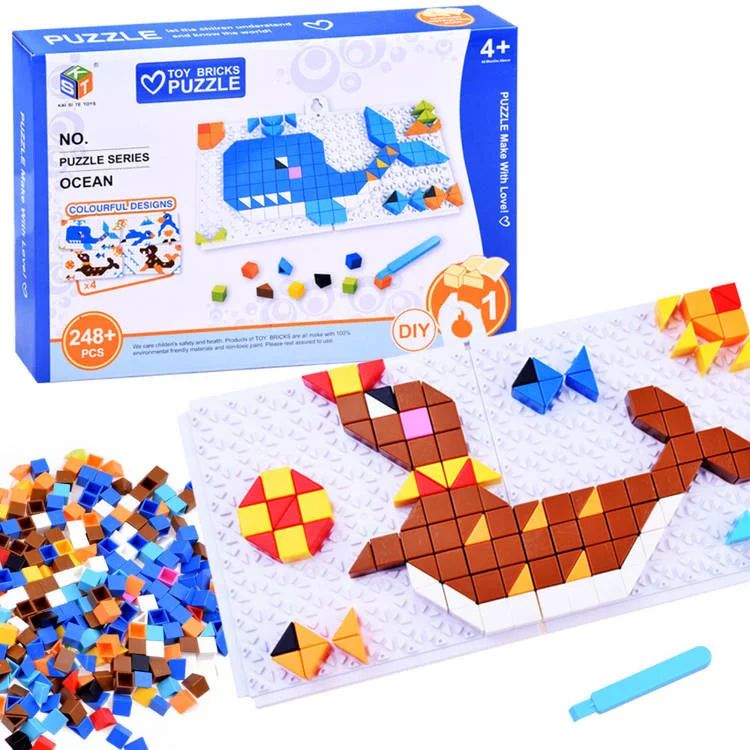 Puzzle educativ cu blocuri de mozaic si imagini, Ocean