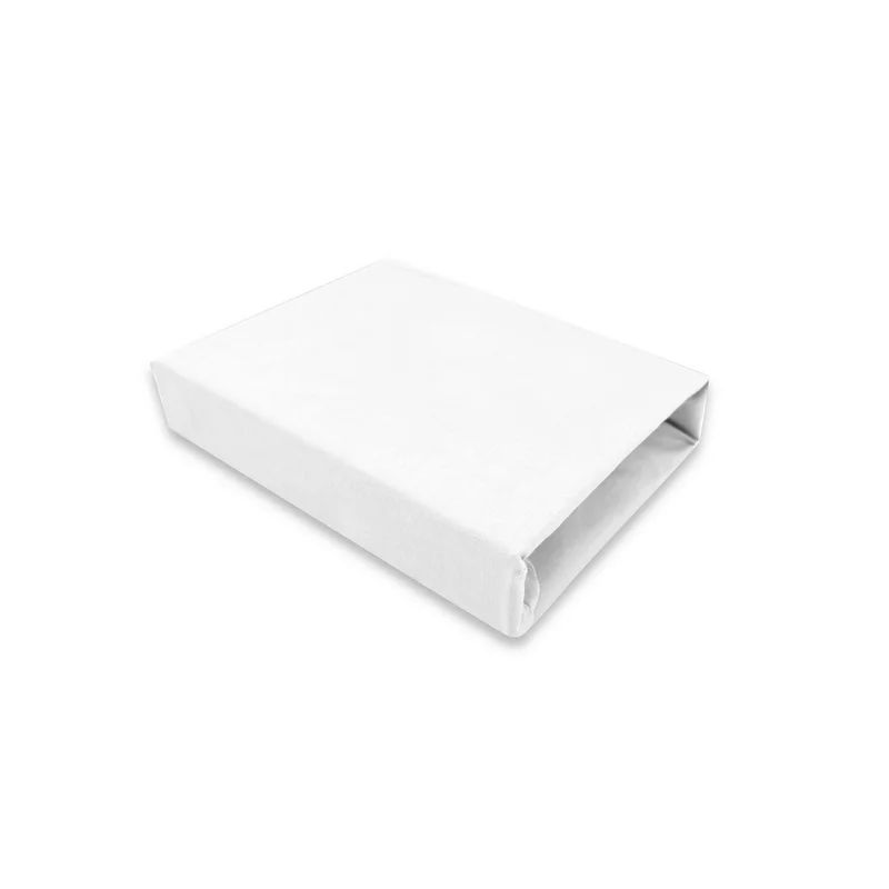 Cearceaf cu elastic, Qmini, Pentru patut leagan sau patut co-sleeper, Dimensiune 90x40 cm, Din bumbac jersey, Material certificat Oeko Tex Standard 100, White