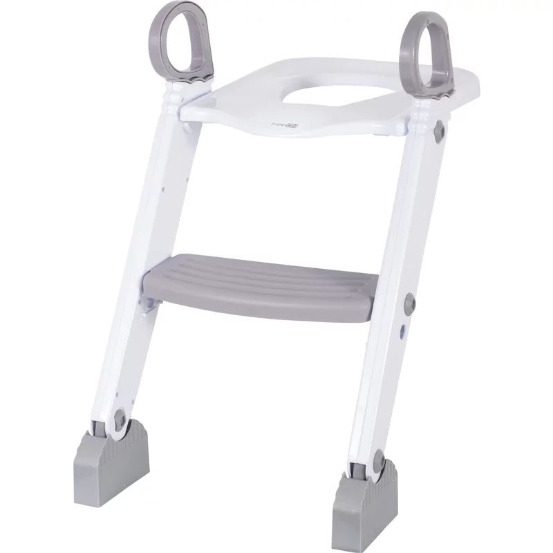 Reductor pentru toaleta, FreeON, Cu scarita, White & Grey