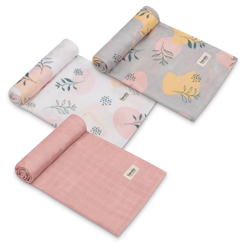 Set 3 museline, Lionelo, Leaf, Multifunctionale, Din bambus, Ideale pentru infasat, Cu proprietati antibacteriene, antifungice si antialergice, Lavabile la masina de spalat, 70x70 cm, Multicolor