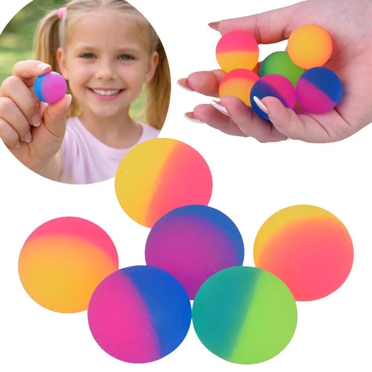 Set de 5 mingi din cauciuc, Colorate, saltarete, pentru joaca