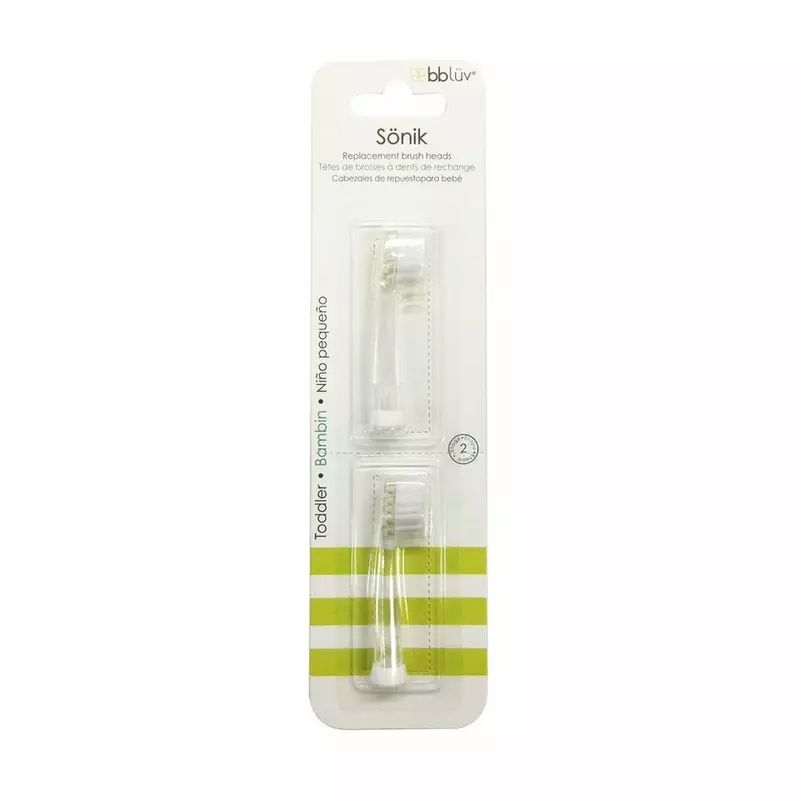 Set capete de schimb, BBluv, Pentru periuta electrica, Sonik, 0-18 luni, 2 bucati, Transparent