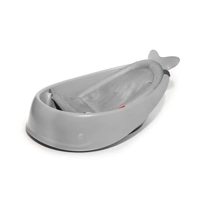 Cadita inteligenta, Skip Hop, Multifunctionala, Cu suport detasabil, Pentru 3 etape de crestere, 2 doua pozitii ergonomice, Antiderapanta, Fara PVC si ftalati, 0 luni+, 70 x 48 x 29 cm, Gri