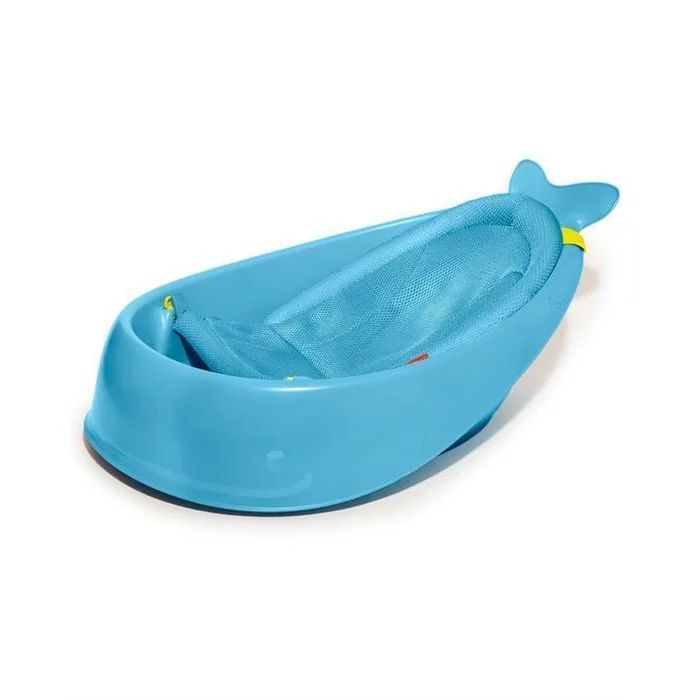 Cadita inteligenta, Skip Hop, Multifunctionala, Cu suport detasabil, Pentru 3 etape de crestere, 2 doua pozitii ergonomice, Antiderapanta, Fara PVC si ftalati, 0 luni+, 70 x 48 x 29 cm, Albastru