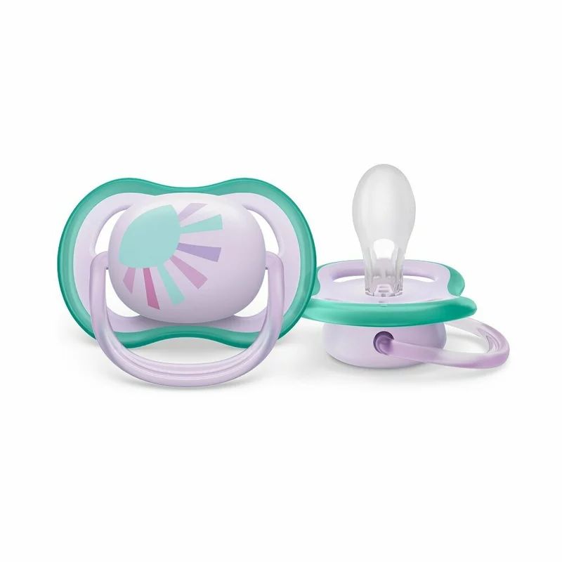 Suzeta bebelus, Philips Avent, Ultra Air, Ortodontica, Silicon moale igienic, Disc de protectie moale si flexibil, Fara BPA, 0- 6 luni, 1 buc, Deco Mov
