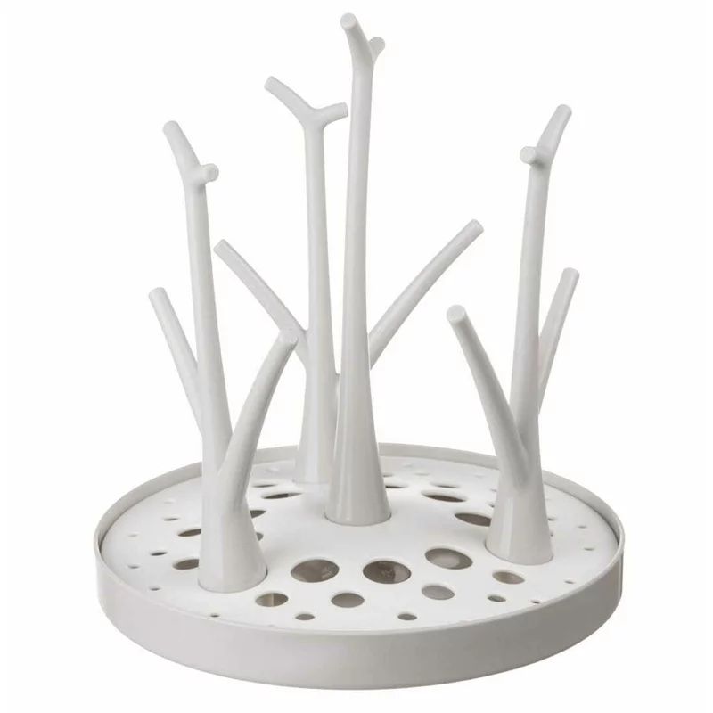 Uscator, Bocioland, Pentru biberoane, Cu design flexibil, Fara BPA, Pentru 8 recipiente, 22x26 cm, White