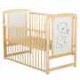 Patut din lemn bebe, 120x60 cm, Cu laterala culisanta, Din lemn de pin si mdf, Stabil si rezistent, Inaltime saltea reglabila pe 3 nivele, Laterala cu 3 bete detasabile, EN716-1, EN716-2, Natur, Babyneeds, Timmi - 7