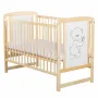 Patut din lemn bebe, 120x60 cm, Cu laterala culisanta, Din lemn de pin si mdf, Stabil si rezistent, Inaltime saltea reglabila pe 3 nivele, Laterala cu 3 bete detasabile, EN716-1, EN716-2, Natur, Babyneeds, Timmi - 10