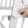 Patut co-sleeper, Qmini, Dalia, Multifunctional, 90x50 cm, Din lemn de pin, Reglabil pe orice treapta de inaltime la patul parintilor, Sistem de ancorare si roti cu frana incluse, Alb - 10