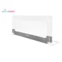 Bariera protectie pat, Primabobo, Velvo, Rabatabila, Instalare usoara, Inaltime reglabila 69-80 cm, Lungime 140 cm, Cu plasa respirabila, Sistem unic de pliere, Conform EN71, Alb/Gri - 3