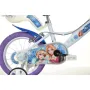 Bicicleta cu pedale, Dino Bikes, Craiasa Zapezii, Cu roti ajutatoare, Cu cosulet frontal, Cu scaunel pentru papusa, 14 inch, Pana la 50 kg, 4 ani+, Multicolor - 3