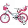 Bicicleta cu pedale, Dino Bikes, Unicorn, Cu roti ajutatoare, Cu cosulet frontal, Cu cosulet pentru papusi, 16 inch, Pana la 60 kg, 5 ani+, Multicolor - 9