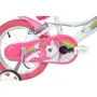 Bicicleta cu pedale, Dino Bikes, Unicorn, Cu roti ajutatoare, Cu cosulet frontal, Cu cosulet pentru papusi, 16 inch, Pana la 60 kg, 5 ani+, Multicolor - 19