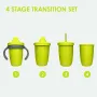 Canuta, Bbluv, Kup, 4 in 1 cu pai, manere si capac, Silicon, Fara BPA, 240 ml, Lime - 8