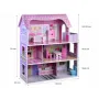 Casuta de papusi, Jokomisiada, ZA4130, Din lemn, Cu etaj si mansarda, lumini LED, accesorii, 70 x 60 x 24 cm, 3 ani+, Multicolor - 7
