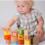 Cuburi educative, Joueco, Alfabetul, 30 piese, Din lemn certificat FSC, 12 luni+, Multicolor - 2