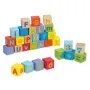 Cuburi educative, Joueco, Alfabetul, 30 piese, Din lemn certificat FSC, 12 luni+, Multicolor - 1