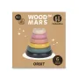 Jucarie de stivuire, Petite&Mars, Turn Orbit Wood of Mars, 10 cm, 36 luni+, Roz/Multicolor - 6