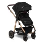 Carucior 3 in 1, Lionelo, Amber, Cadru aluminiu, Cu landou intarit si salteluta moale, Cu scoica auto testata ADAC, Reversibil, Cu accesorii, Geanta parinti, Pana la 22 kg, EN1888-1 EN1888-2 EN1466 ECE R129, Negru onyx - 6