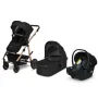 Carucior 3 in 1, Lionelo, Amber, Cadru aluminiu, Cu landou intarit si salteluta moale, Cu scoica auto testata ADAC, Reversibil, Cu accesorii, Geanta parinti, Pana la 22 kg, EN1888-1 EN1888-2 EN1466 ECE R129, Negru onyx - 5