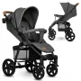 Carucior sport, Lionelo, Annet Tour, De la nastere, Cu capotina impermeabila, Cu filtru UPF 50+, Cu maner reglabil, Plasa de tantari, Suport biberon, Saculet pentru picioare, Pana la 22 kg, Cu certificare TUV, Gri - 3