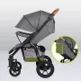 Carucior sport, Lionelo, Annet Tour, De la nastere, Cu capotina impermeabila, Cu filtru UPF 50+, Cu maner reglabil, Plasa de tantari, Suport biberon, Saculet pentru picioare, Pana la 22 kg, Cu certificare TUV, Gri - 30