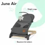 Fotoliu balansoar, Lionelo June AIR, Cu arcada cu jucarii, Ergonomic, Permite circulatia aerului, Balansare manuala, Pliabil, 0 luni+, Gri - 15