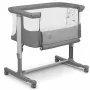 Patut co-sleeper, Lionelo, Aurora, Cu leganare si setare unghiulara, Pana la 9 kg, Gri