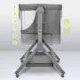Patut co-sleeper, Lionelo, Leonie, Plus, Pliabil, Cu sistem de leganare, Cu setare unghiulara, Reglabil in 6 pozitii pe inaltime, Conform cu standardele europeane de securitate EN1130 si EN16890, Gri - 37